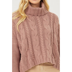 Sweater  cuello tortuga  en tejido de punto