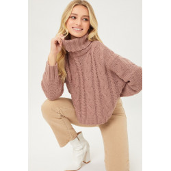 Sweater  cuello tortuga  en tejido de punto