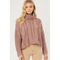 Sweater  cuello tortuga  en tejido de punto