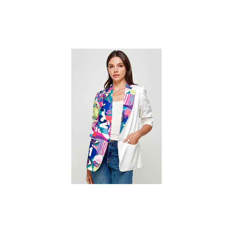 Blazer con bloques de color