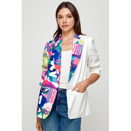 Blazer con bloques de color