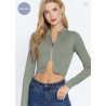 Crop top manga larga con cremallera