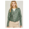 Chaqueta cuero vegano verde