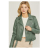 Chaqueta cuero vegano verde