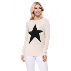 Casual Sweater with Cute Star